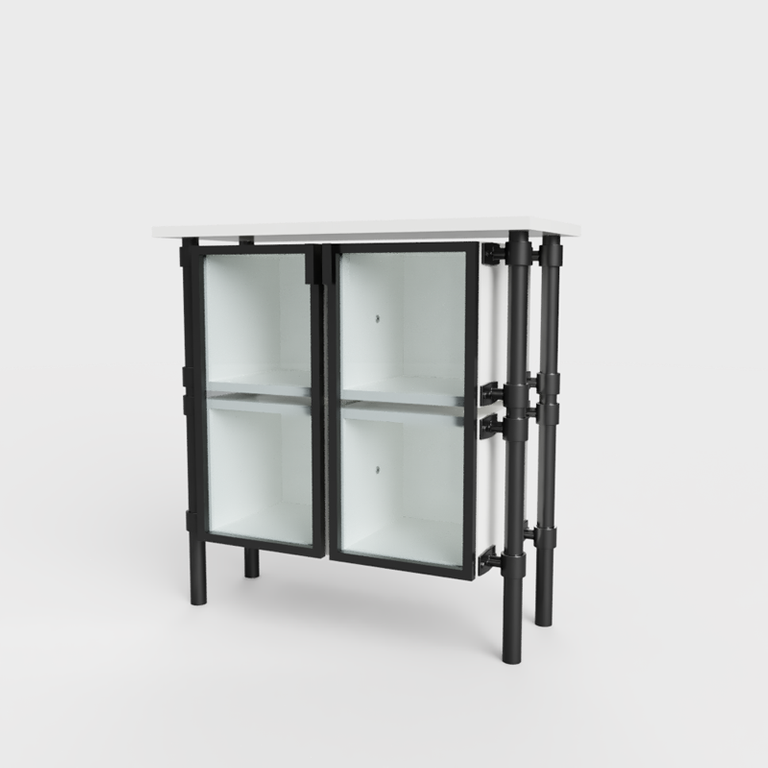 FAB4 cabinet 2 doors glass